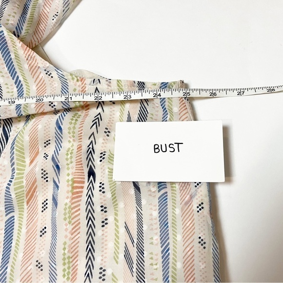 Skies Are Blue ruffle boho top 2X stripe blouse shirt sleeveless white spring - Picture 7 of 11